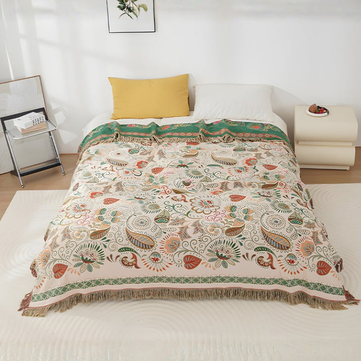 Lisslune | Autumn Leaf Boho Reversible Blanket