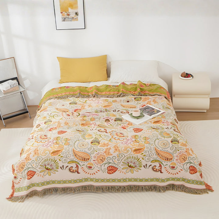 Lisslune | Autumn Leaf Boho Reversible Blanket