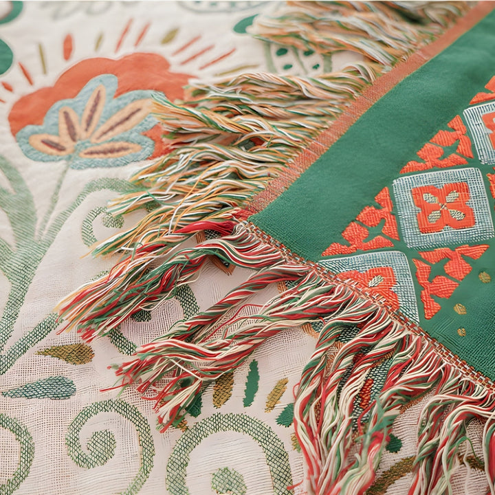 Lisslune | Autumn Leaf Boho Reversible Blanket