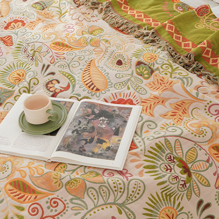 Lisslune | Autumn Leaf Boho Reversible Blanket