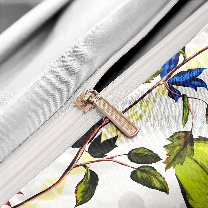 Lisslune | Luxury Cotton Floral and Bird Duvet Cover Set
