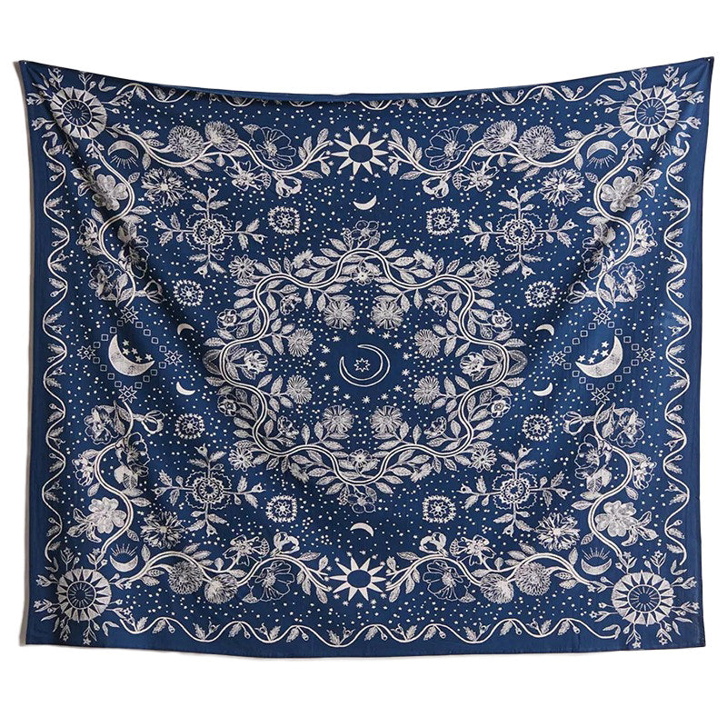 Rynx | Blue Moon Floral Mandala Tapestry