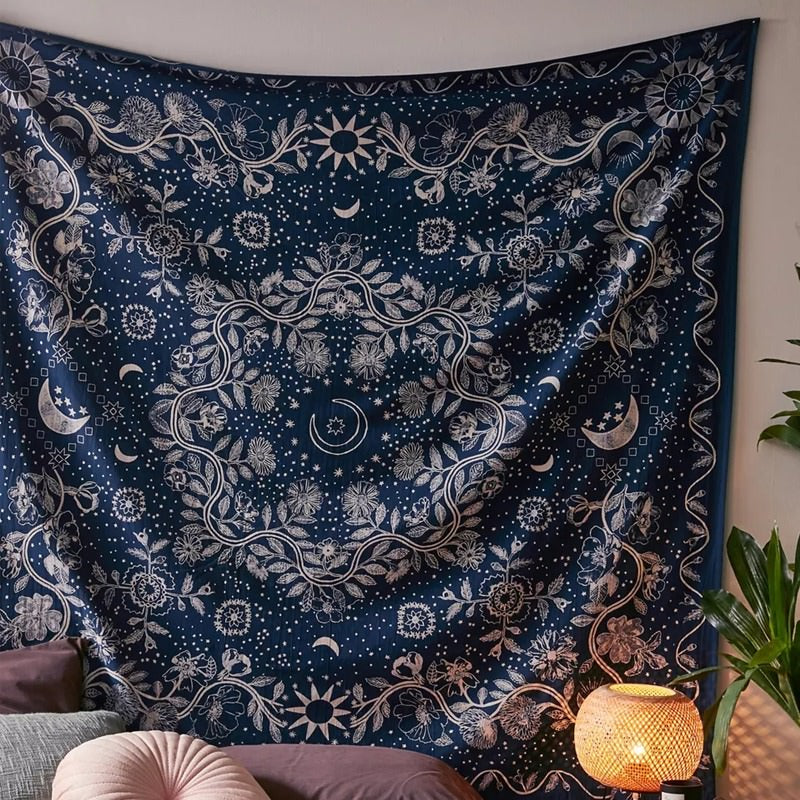 Rynx | Blue Moon Floral Mandala Tapestry
