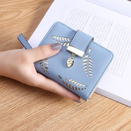 Lisslune | GoldenLeaf PU Leather Wallet with Leaf Charm Design