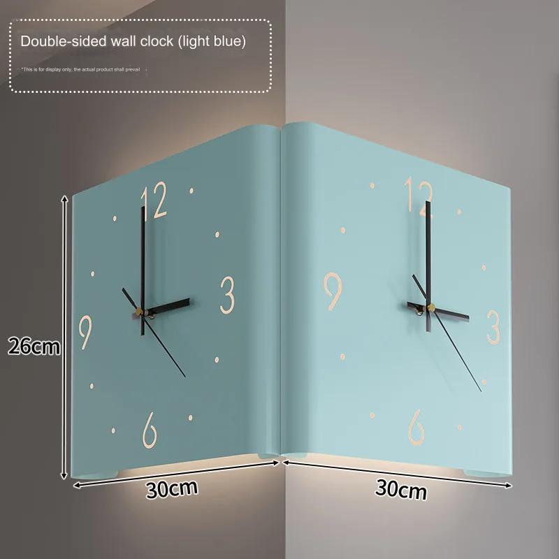 Lisslune | Double-Sided Illuminated Corner Silent Wall Clock