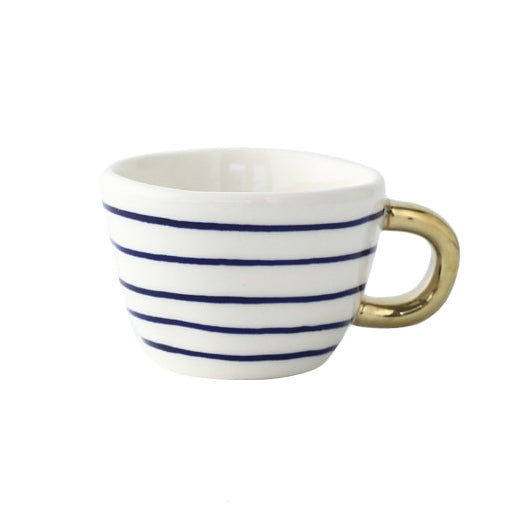 Lisslune | Cup with abstract geometric pattern and gold handle