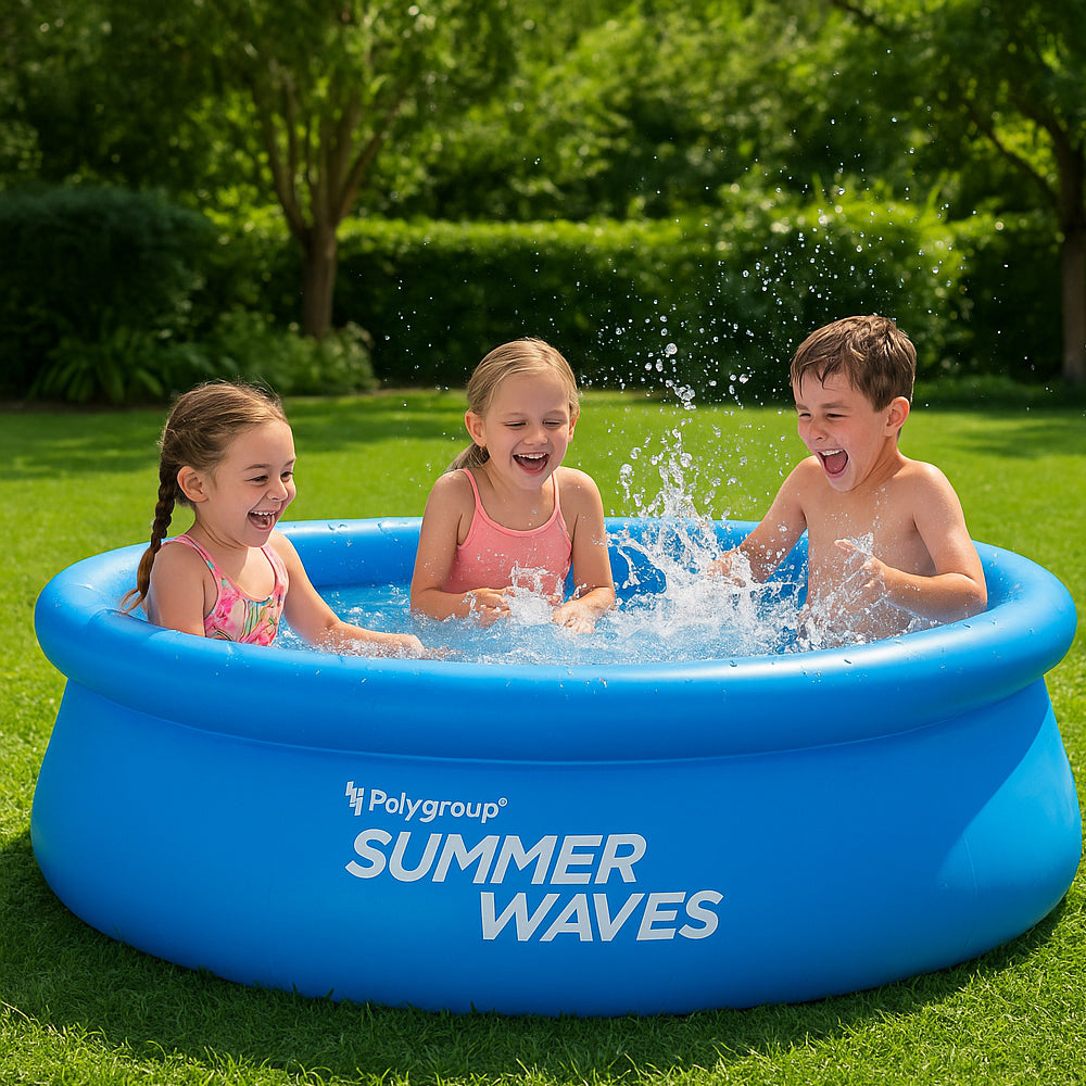 Lisslune | WaterJoy Inflatable Pool – Ø244 cm Pool with Rim and Filter Pump (2,074 Liters)