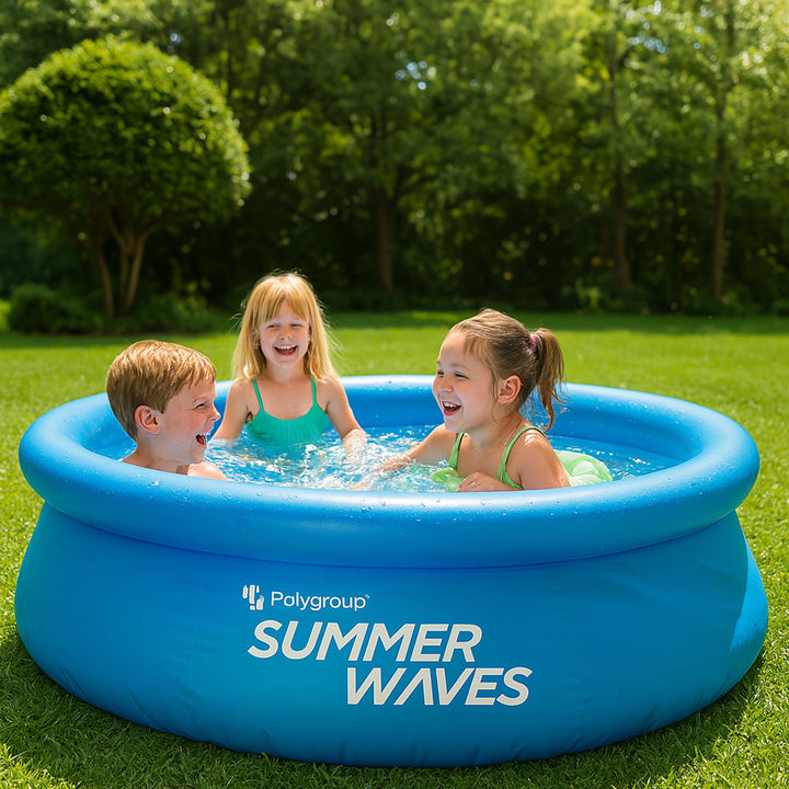 Lisslune | WaterJoy Inflatable Pool – Ø244 cm Pool with Rim and Filter Pump (2,074 Liters)