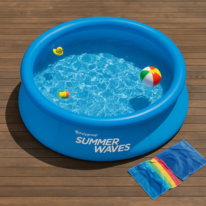 Lisslune | WaterJoy Inflatable Pool – Ø244 cm Pool with Rim and Filter Pump (2,074 Liters)