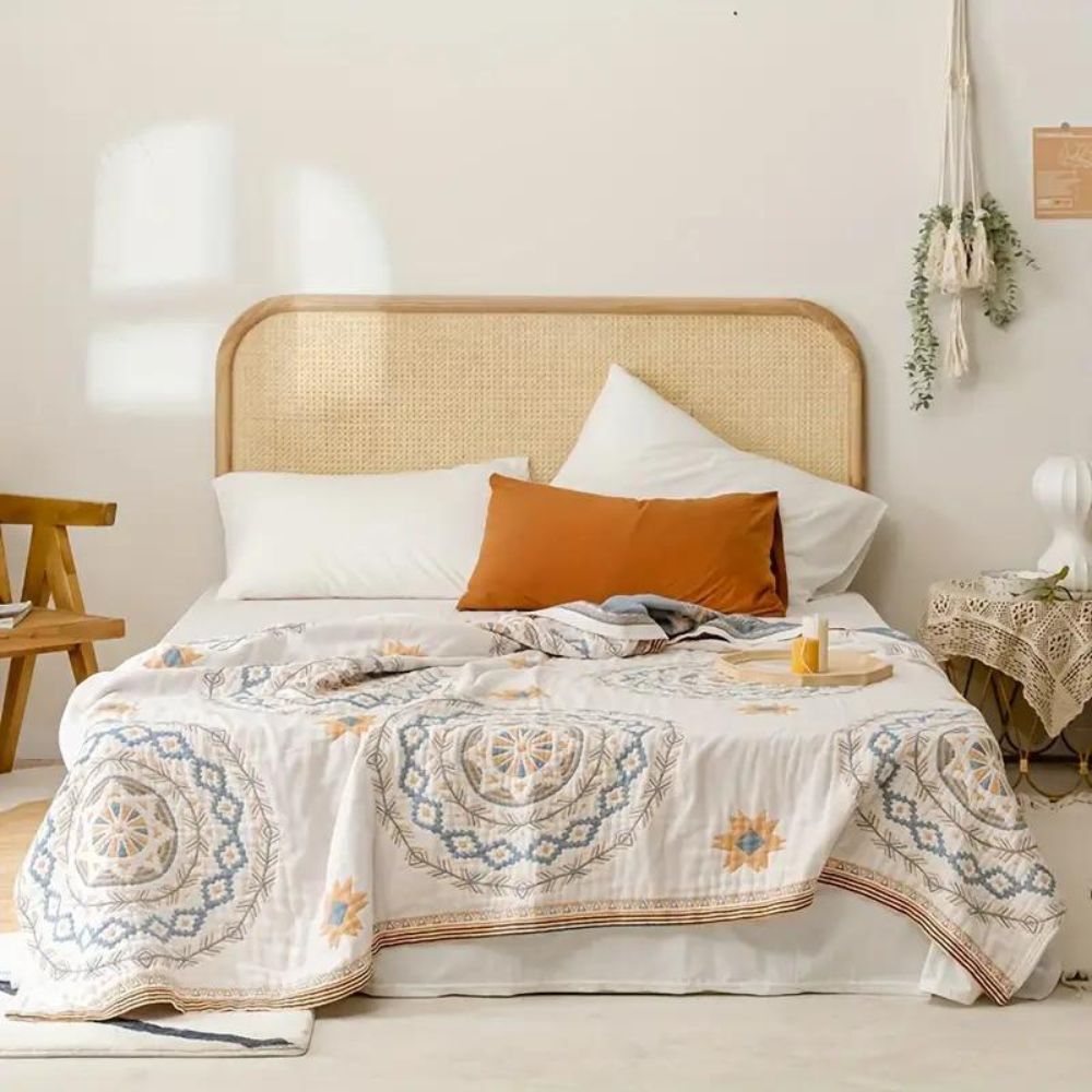 Lisslune | BohoHaven Blanket – Cotton blanket with mandala pattern for indoors & outdoors