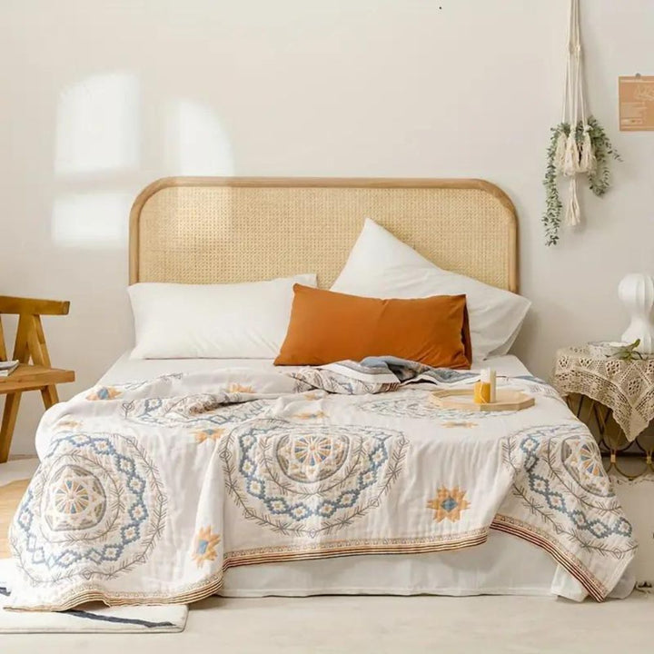 Lisslune | BohoHaven Blanket – Cotton blanket with mandala pattern for indoors & outdoors