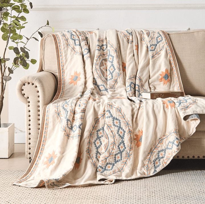 Lisslune | BohoHaven Blanket – Cotton blanket with mandala pattern for indoors & outdoors