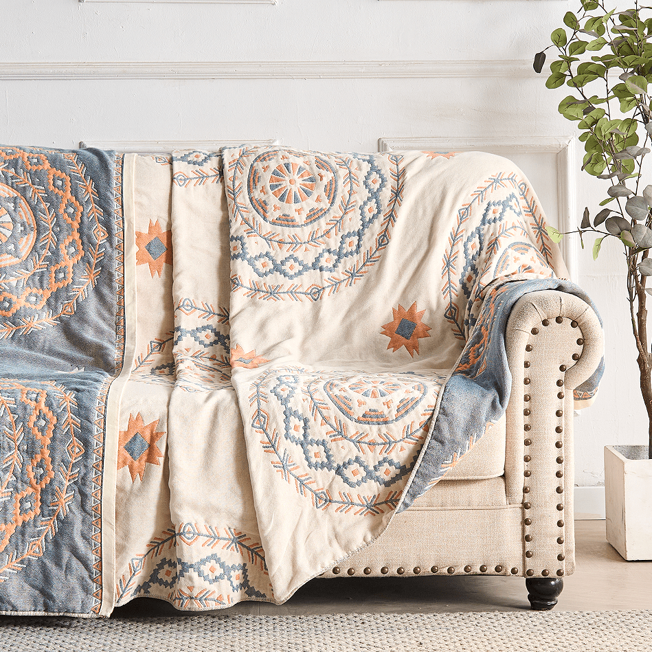 Lisslune | BohoHaven Blanket – Cotton blanket with mandala pattern for indoors & outdoors