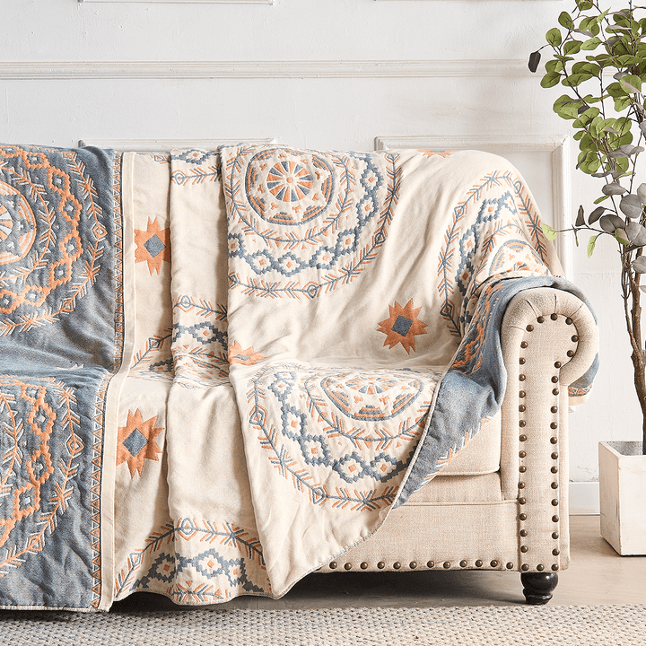 Lisslune | BohoHaven Blanket – Cotton blanket with mandala pattern for indoors & outdoors