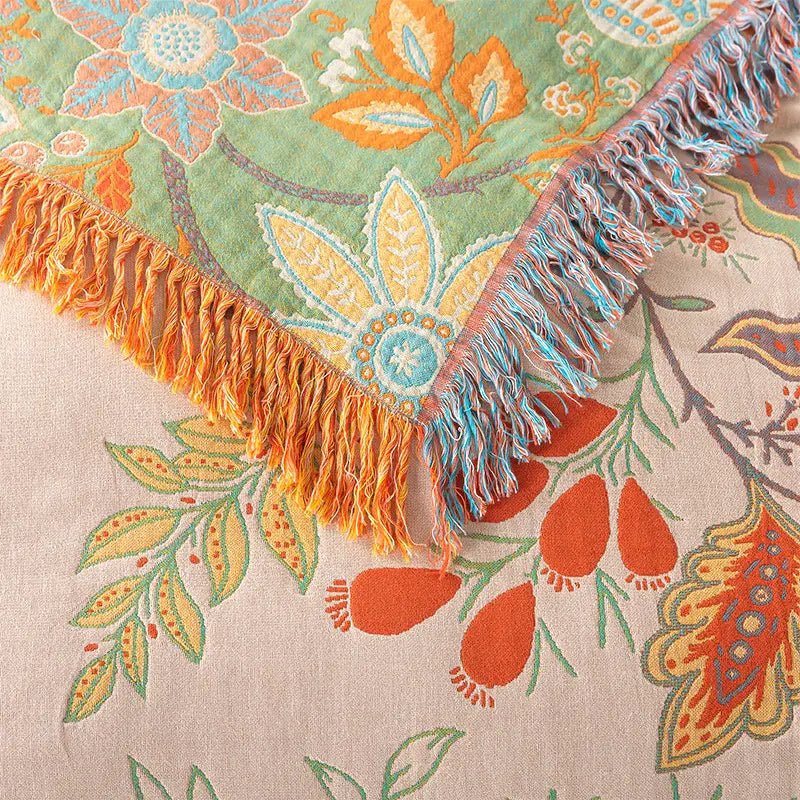 Lisslune | BohoWeave – Cotton Reversible Blanket with Jacquard Boho Pattern