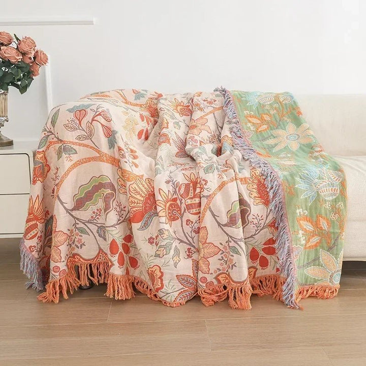 Lisslune | BohoWeave – Cotton Reversible Blanket with Jacquard Boho Pattern