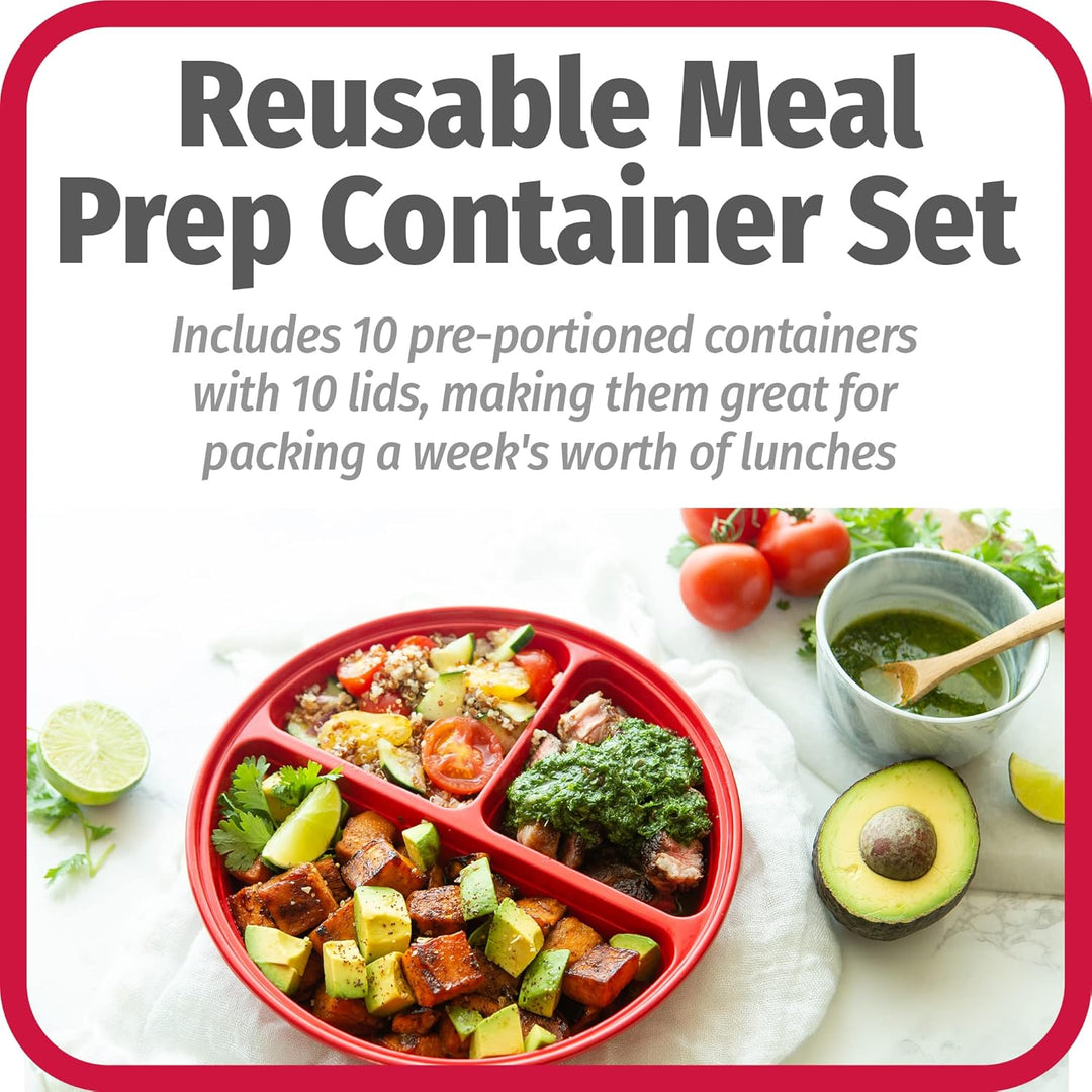 Lisslune | BPA-free Meal Prep Containers, Set of 10
