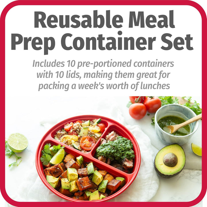 Lisslune | BPA-free Meal Prep Containers, Set of 10
