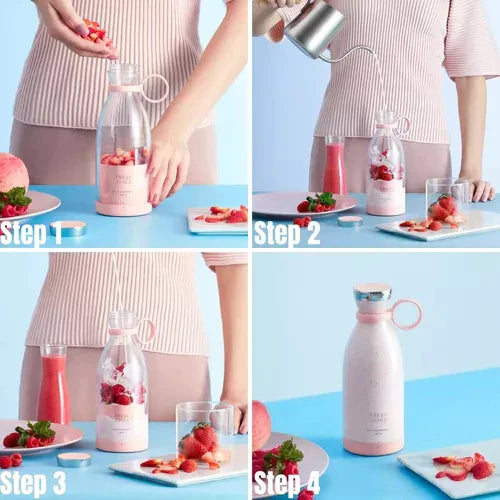 Lisslune | Compact Portable Smoothie Blender with Fruit Container and Drinking Lid