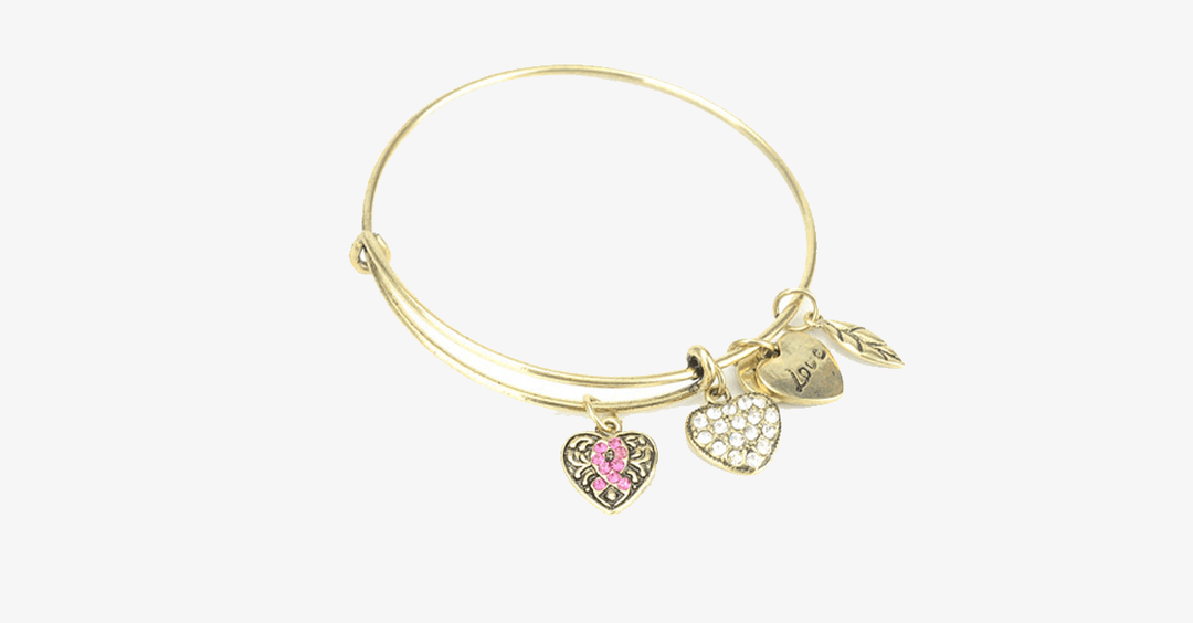 Lisslune | Pink Ribbon Charm Bracelet