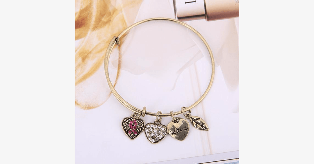 Lisslune | Pink Ribbon Charm Bracelet