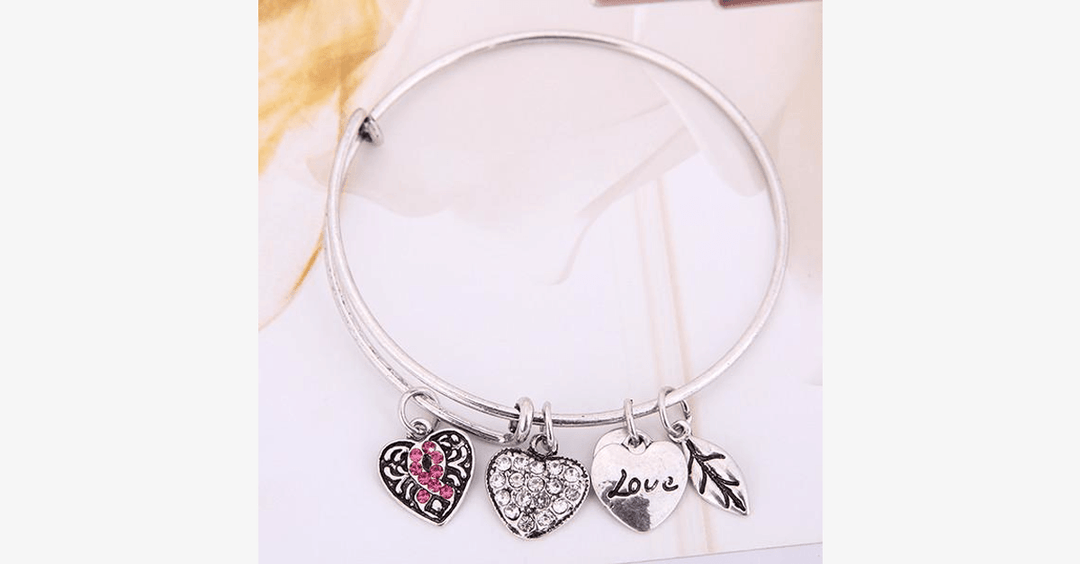 Lisslune | Pink Ribbon Charm Bracelet