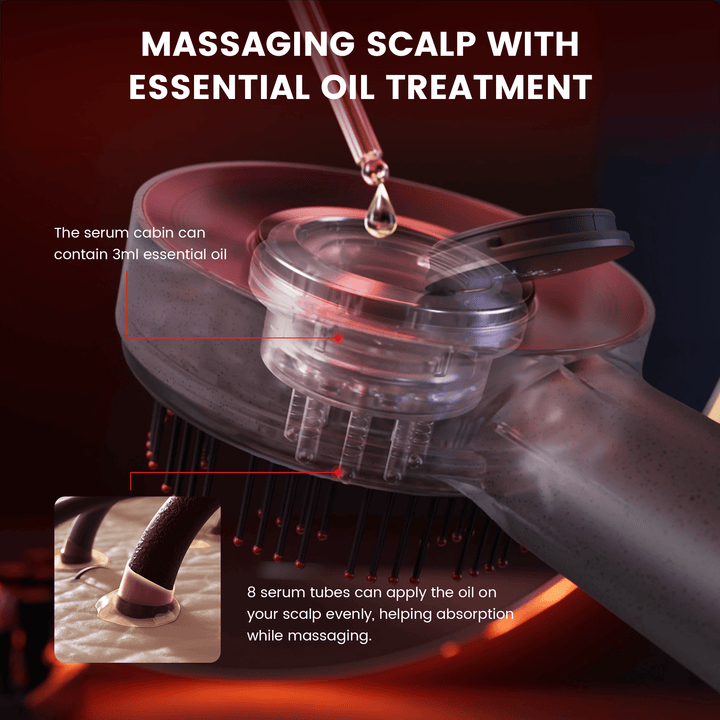 Lisslune | Scalp Massaging Brush with Red Light Therapy | Promotes Hair Growth & Relieves Scalp Tension for Healthier Hair