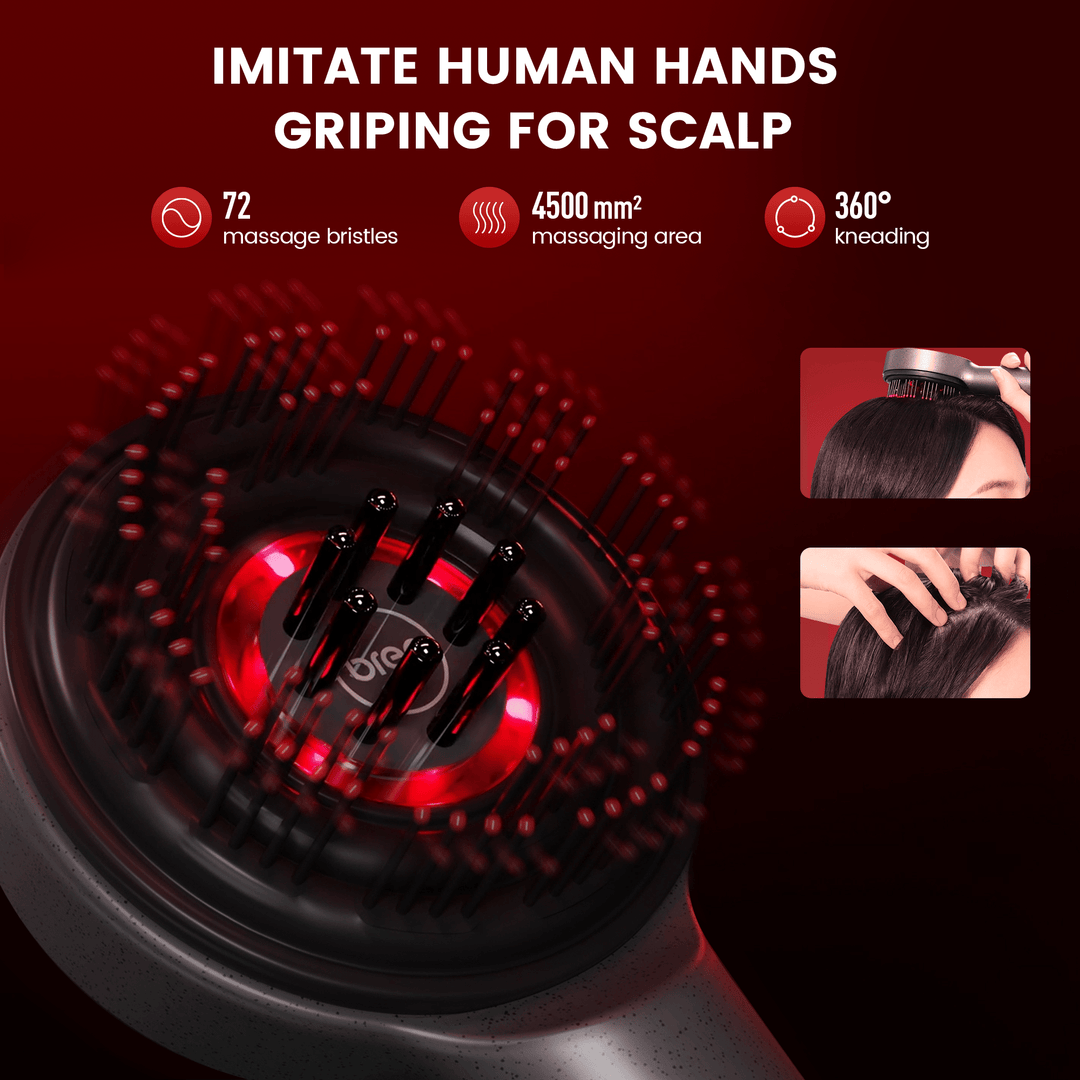Lisslune | Scalp Massaging Brush with Red Light Therapy | Promotes Hair Growth & Relieves Scalp Tension for Healthier Hair