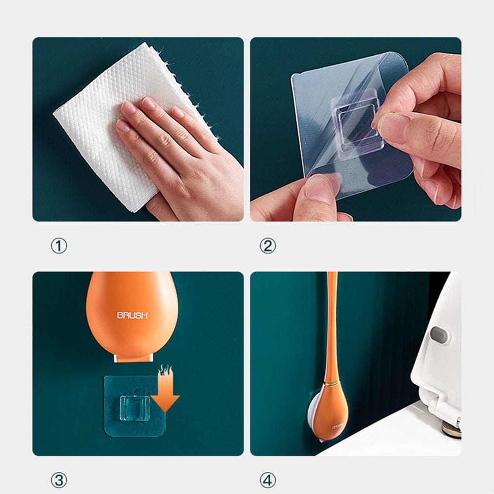 Lisslune | Hygienic Silicone Toilet Brush with Wall Holder and Quick-Drying Design