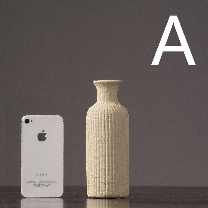 Lisslune | Brown Beige Gray Ceramic Flower Vase Pot │ Home Decoration Item