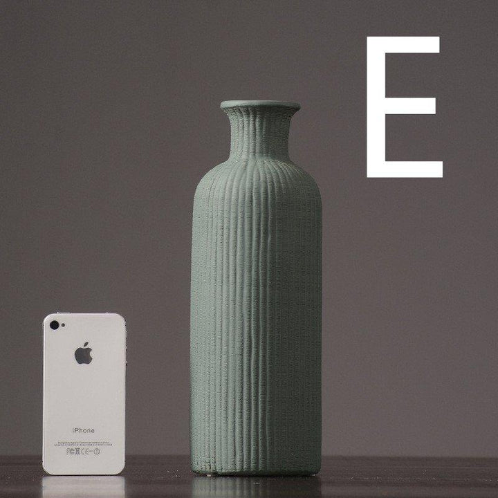 Lisslune | Brown Beige Gray Ceramic Flower Vase Pot │ Home Decoration Item