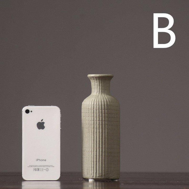Lisslune | Brown Beige Gray Ceramic Flower Vase Pot │ Home Decoration Item