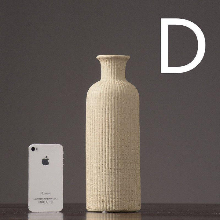 Lisslune | Brown Beige Gray Ceramic Flower Vase Pot │ Home Decoration Item