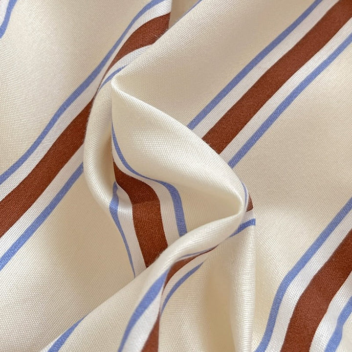 Rynx | Brown Striped Minimalist Bedding Set