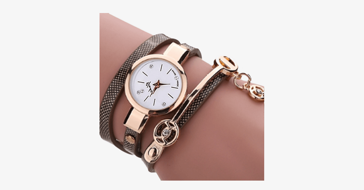 Lisslune | Gold Charm Wrap Watch - Multicolored vegan leather watch for stylish people