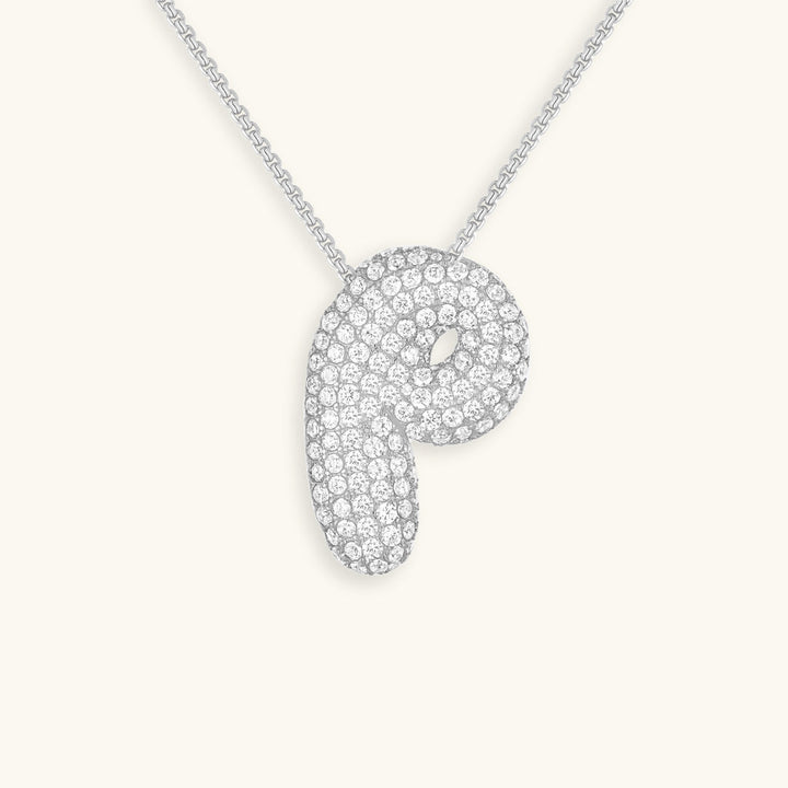 Lisslune | Bubble Initial-Diamond-Necklace