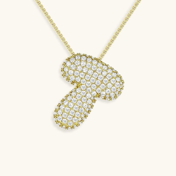Lisslune | Bubble Initial-Diamond-Necklace