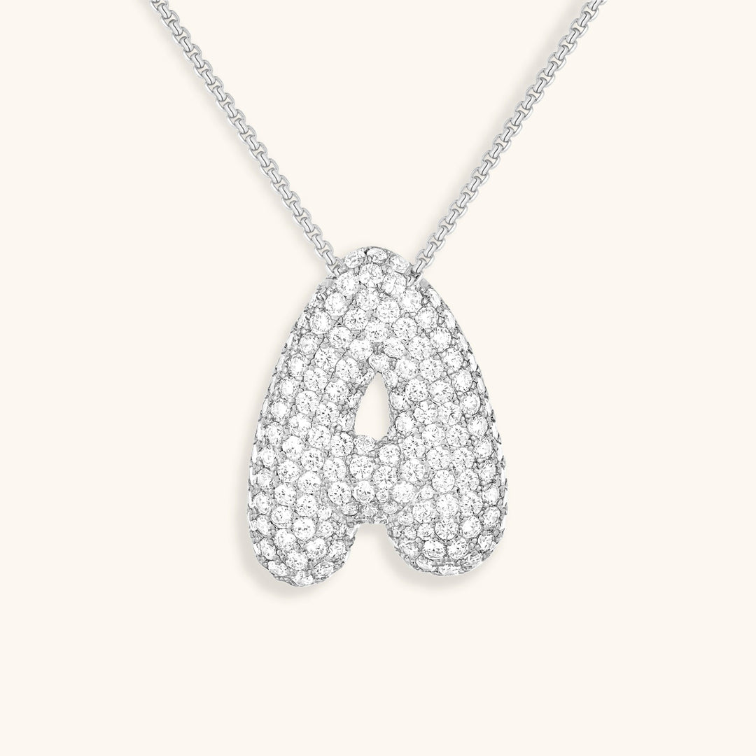 Lisslune | Bubble Initial-Diamond-Necklace