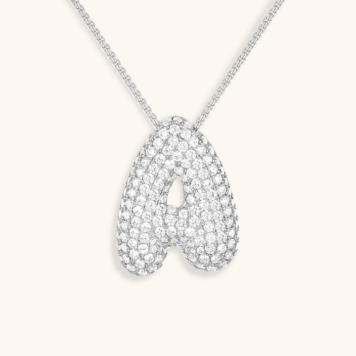 Lisslune | Bubble Initial-Diamond-Necklace