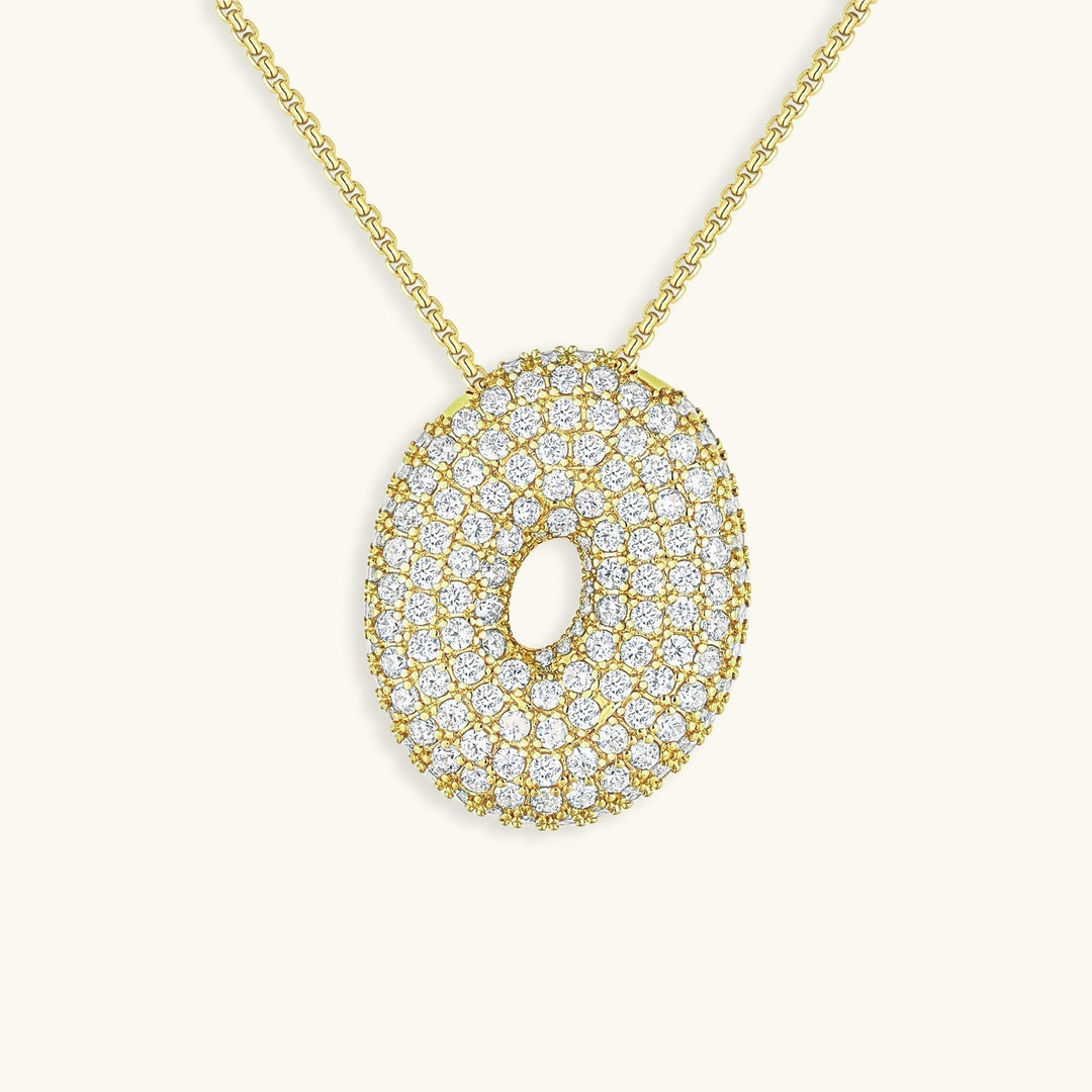 Lisslune | Bubble Initial-Diamond-Necklace