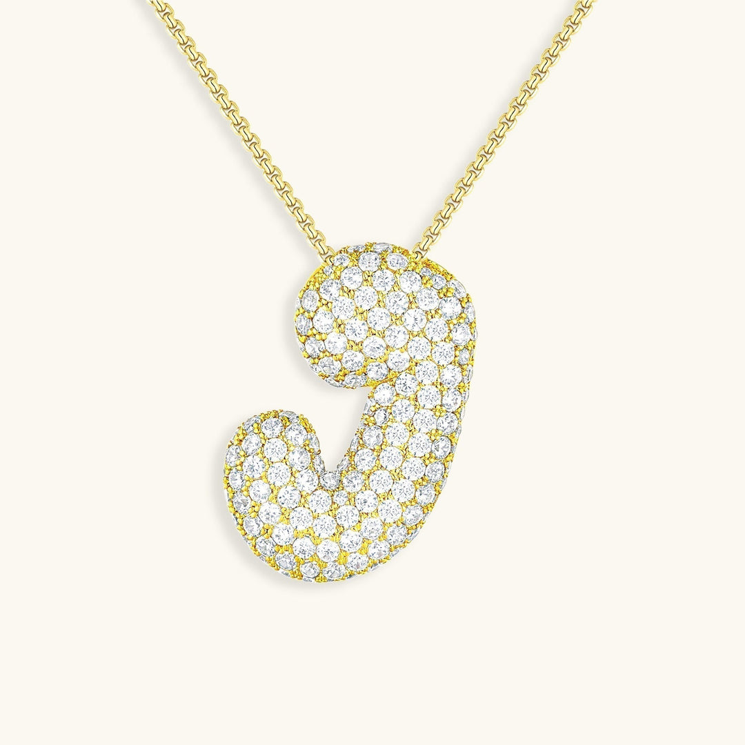 Lisslune | Bubble Initial-Diamond-Necklace