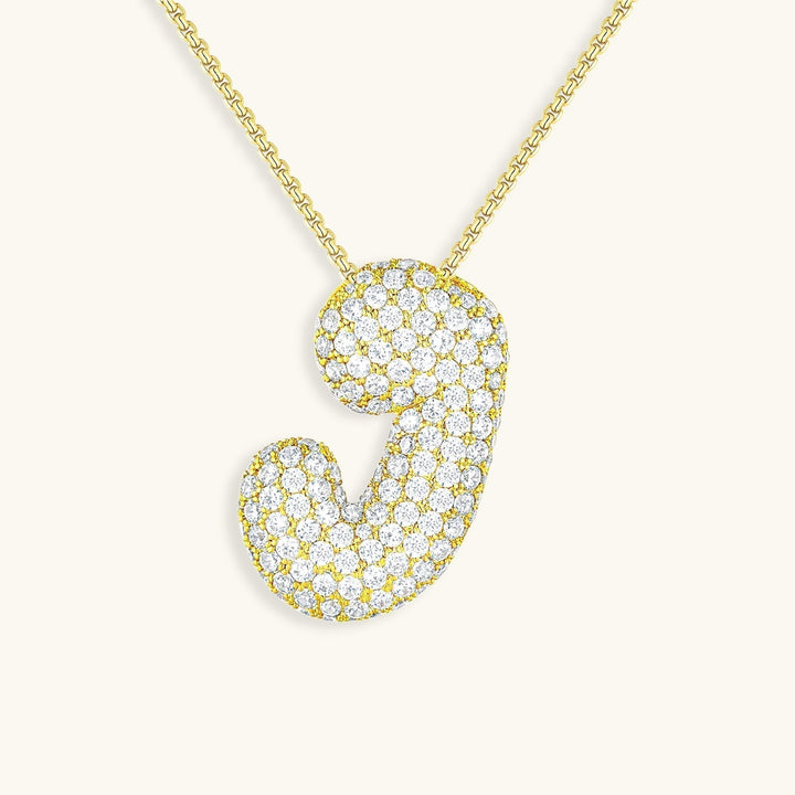 Lisslune | Bubble Initial-Diamond-Necklace