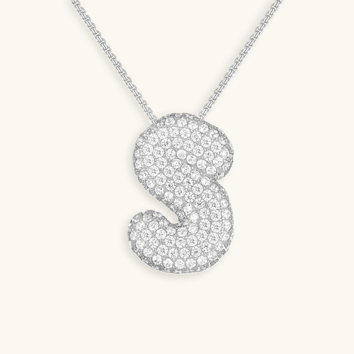 Lisslune | Bubble Initial-Diamond-Necklace