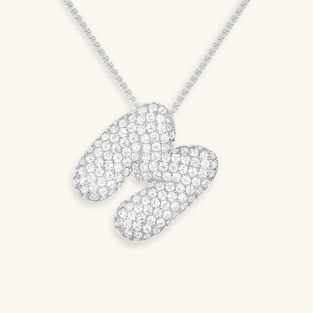 Lisslune | Bubble Initial-Diamond-Necklace