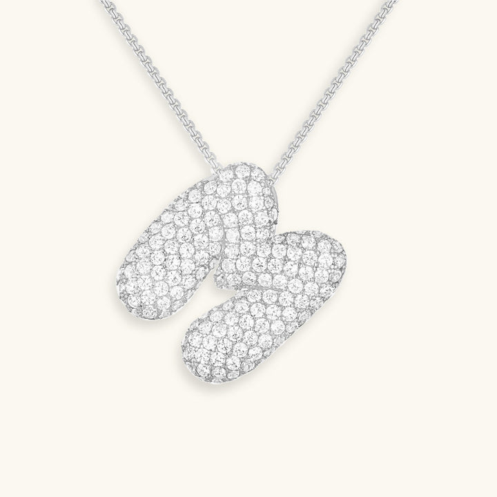 Lisslune | Bubble Initial-Diamond-Necklace