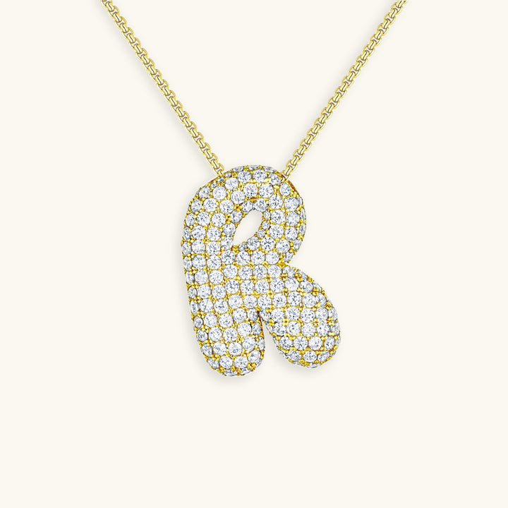 Lisslune | Bubble Initial-Diamond-Necklace