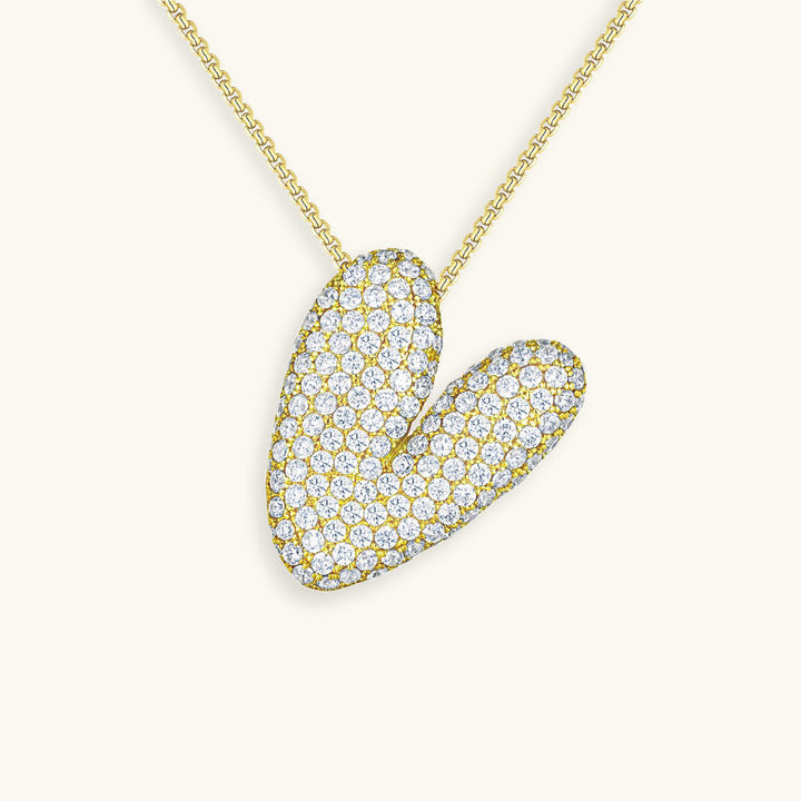 Lisslune | Bubble Initial-Diamond-Necklace