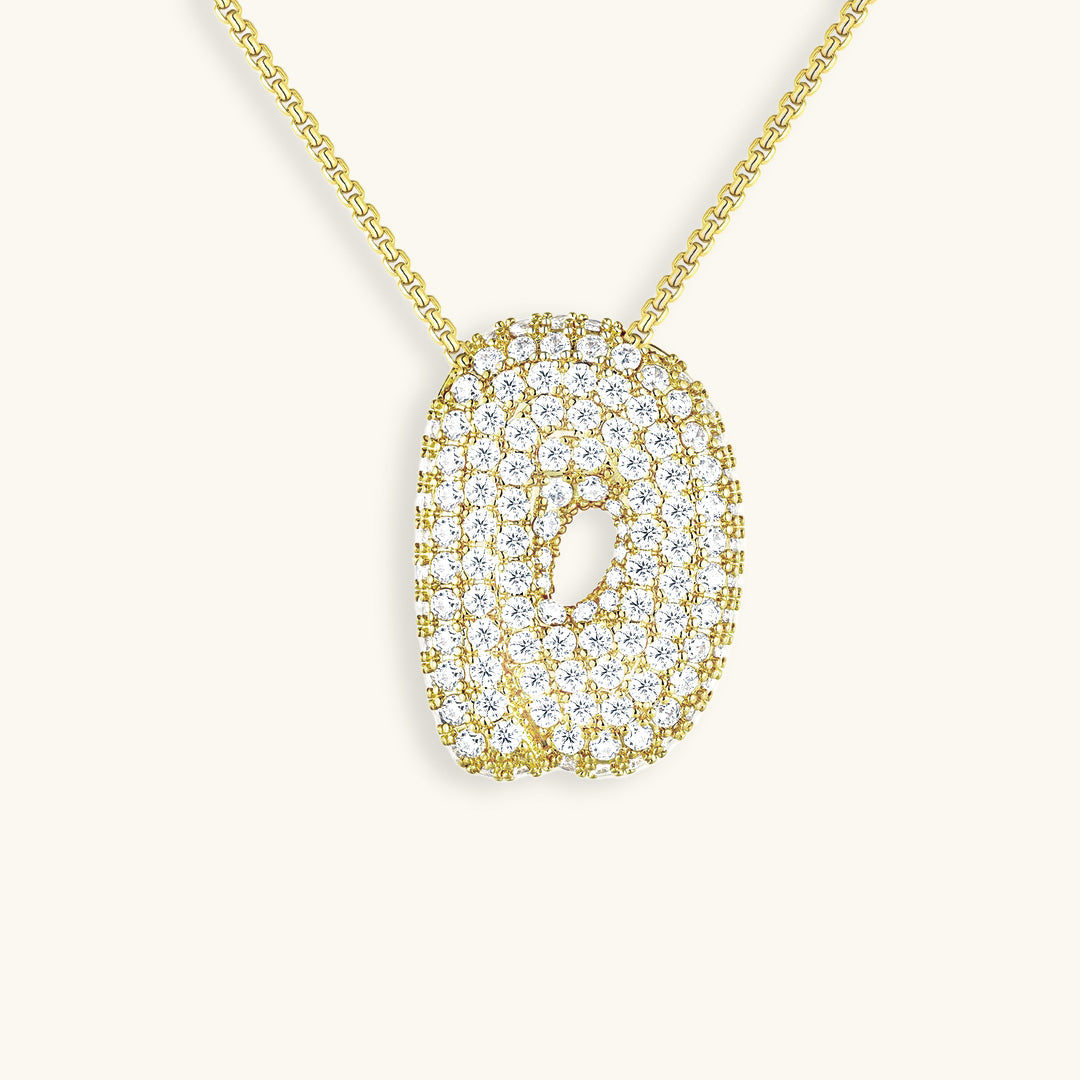 Lisslune | Bubble Initial-Diamond-Necklace