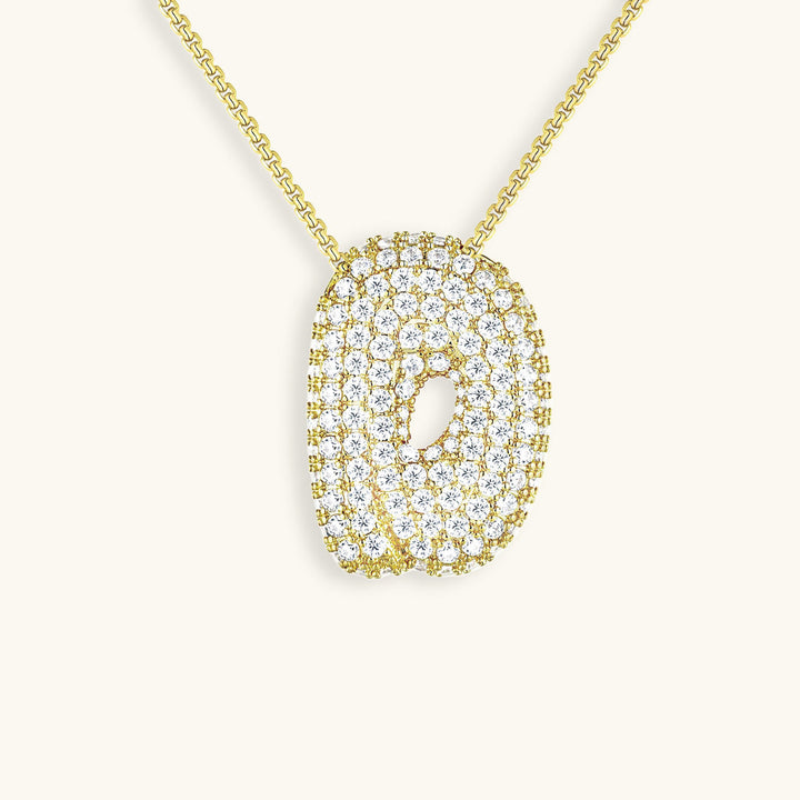 Lisslune | Bubble Initial-Diamond-Necklace