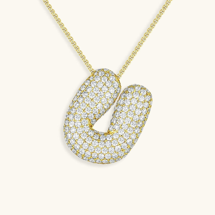 Lisslune | Bubble Initial-Diamond-Necklace